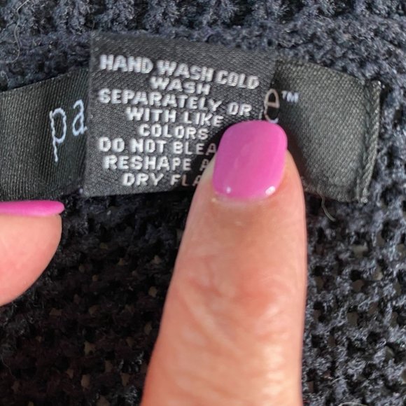 Paraphrase Woman Silk/Nylon 2X Sheer Knit Cardigan Single Button Office Goth - Picture 4 of 8